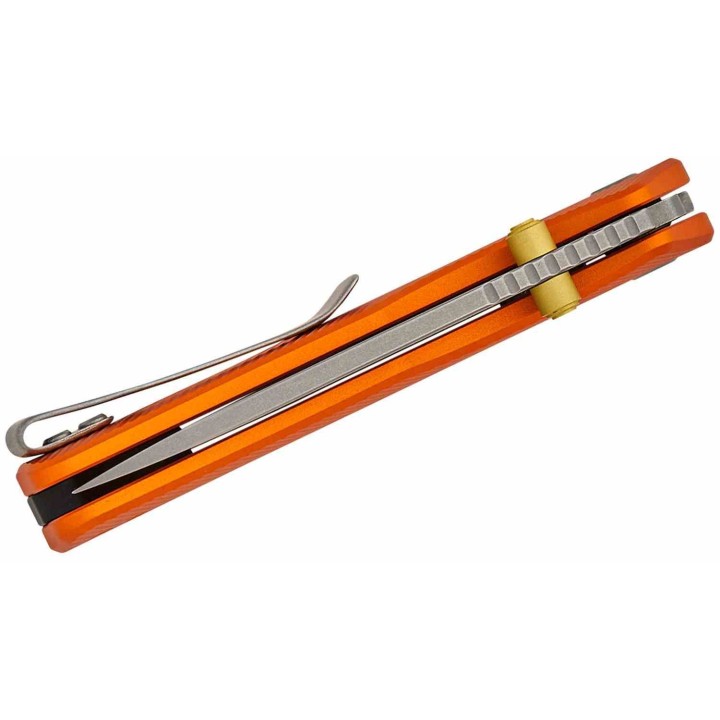 Couteau Vosteed Marten Orange Lame Acier 154CM Manche Aluminium IKBS Clip Top-Liner VOSA1604 - Livraison Gratuite