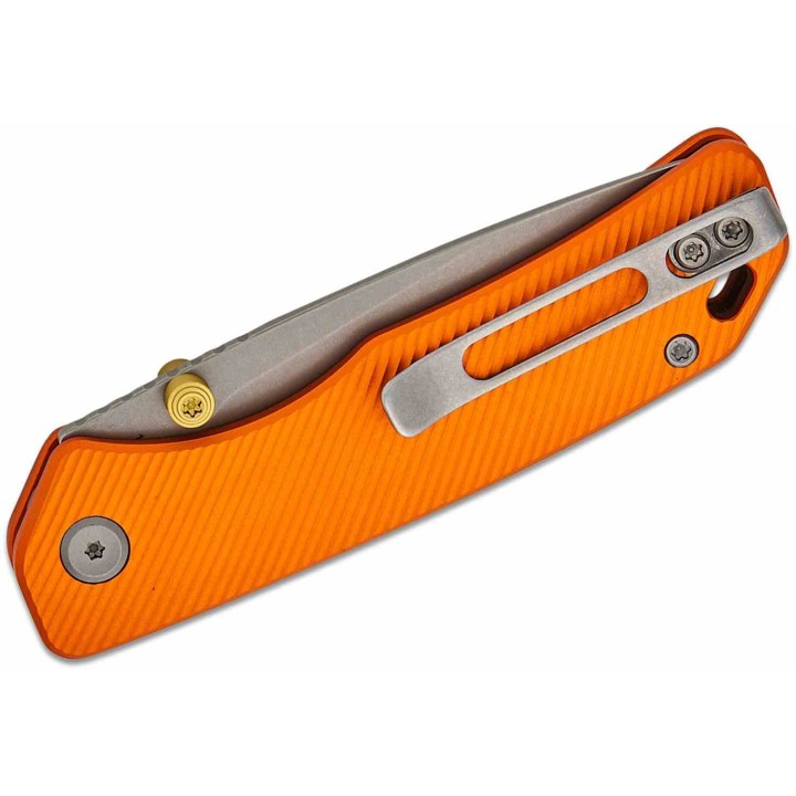 Couteau Vosteed Marten Orange Lame Acier 154CM Manche Aluminium IKBS Clip Top-Liner VOSA1604 - Livraison Gratuite