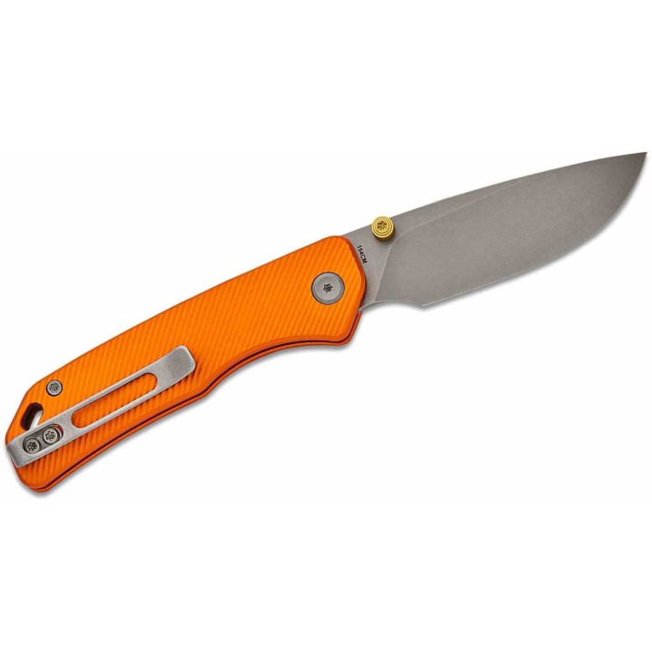 Couteau Vosteed Marten Orange Lame Acier 154CM Manche Aluminium IKBS Clip Top-Liner VOSA1604 - Livraison Gratuite