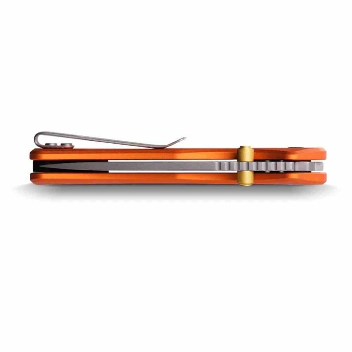 Couteau Vosteed Marten Orange Lame Acier 154CM Manche Aluminium IKBS Clip Top-Liner VOSA1604 - Livraison Gratuite