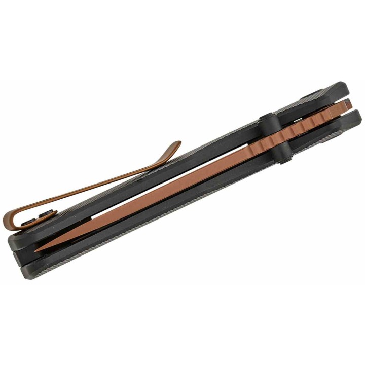 Couteau Vosteed Marten Black Lame Acier 154CM Manche Aluminium IKBS Clip Top-Liner VOSA1605 - Livraison Gratuite