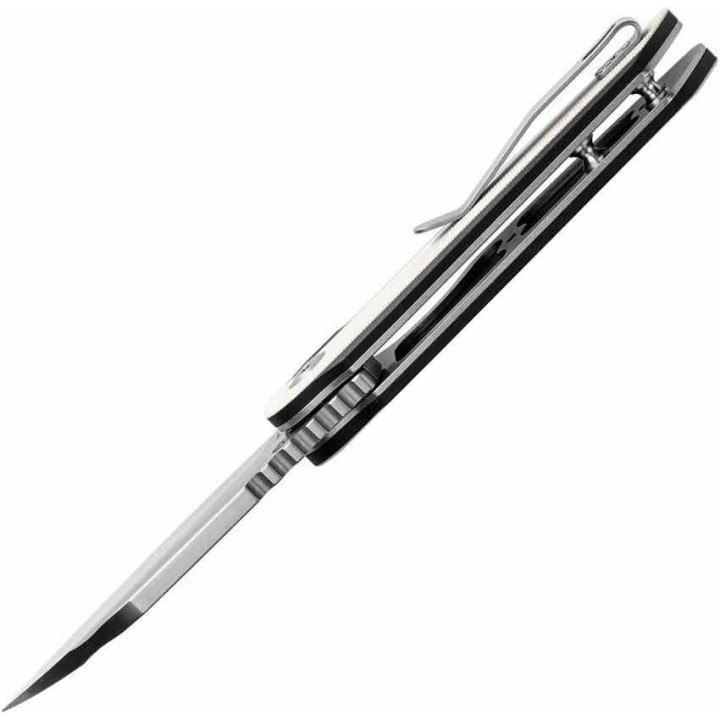 Couteau Tenable Rafe L Black/Ivory Lame Sheepfoot Acier 14C28N Manche G10 Liner Lock Clip T1048A4 - Livraison Gratuite
