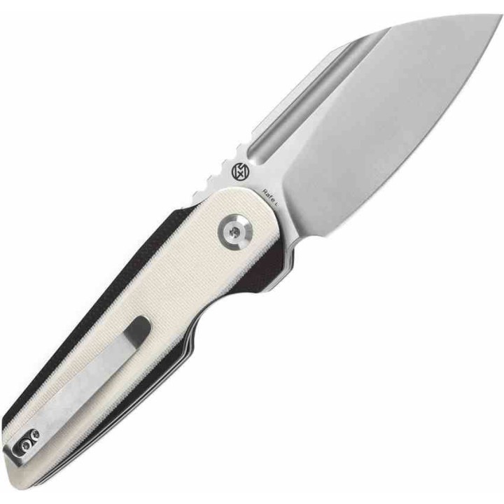 Couteau Tenable Rafe L Black/Ivory Lame Sheepfoot Acier 14C28N Manche G10 Liner Lock Clip T1048A4 - Livraison Gratuite