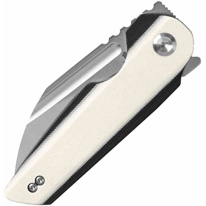 Couteau Tenable Rafe L Black/Ivory Lame Sheepfoot Acier 14C28N Manche G10 Liner Lock Clip T1048A4 - Livraison Gratuite