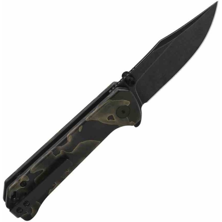 Couteau Pliant QSP Grebe Raffir Lame Acier S35VN Blk Button Lock IKBS Clip Titane QS147F2 - Livraison Gratuite