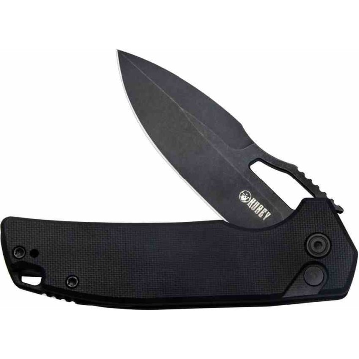 Couteau Kubey RDF Black Lame Acier AUS-10 Blk Manche G10 IKBS Button Lock Clip KUB316A - Livraison Gratuite