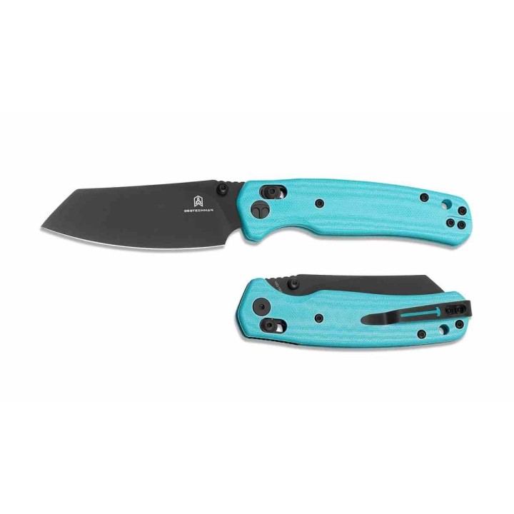 Couteau BESTECHMAN CICADA'S WING Blue Lame Acier 10Cr15MoV Blk Manche G10 B-Lock Clip BTKMK06J - Livraison Gratuite