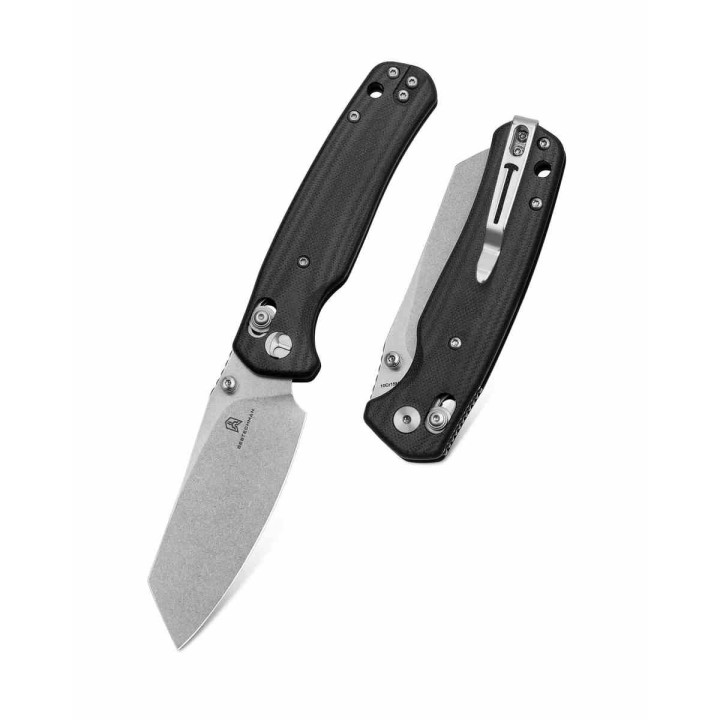 Couteau BESTECHMAN CICADA'S WING Black Lame Acier 10Cr15MoV SW Manche G10 B-Lock Clip BTKMK06I - Livraison Gratuite