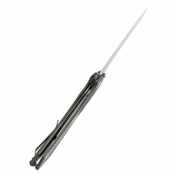Couteau Tenable Colibri Tech Black & Green Manche G10 Lame Acier Nitro V Linerlock Clip T1060A2 - Livraison Gratuite