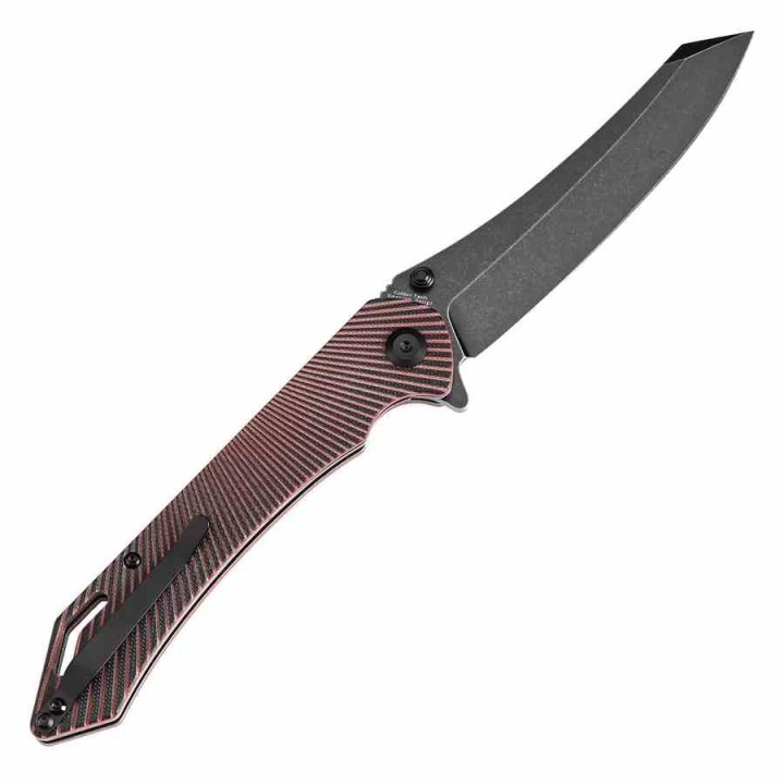 Couteau Tenable Colibri Tech Black & Red Manche G10 Lame Acier Nitro V Linerlock Clip T1060A1 - Livraison Gratuite