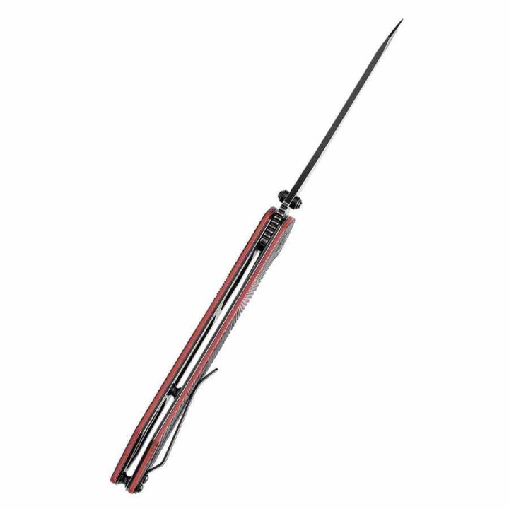 Couteau Tenable Colibri Tech Black & Red Manche G10 Lame Acier Nitro V Linerlock Clip T1060A1 - Livraison Gratuite