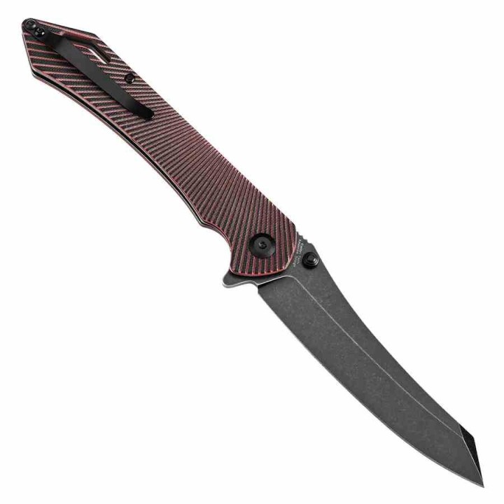 Couteau Tenable Colibri Tech Black & Red Manche G10 Lame Acier Nitro V Linerlock Clip T1060A1 - Livraison Gratuite