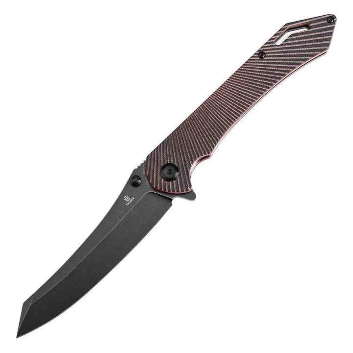 Couteau Tenable Colibri Tech Black & Red Manche G10 Lame Acier Nitro V Linerlock Clip T1060A1 - Livraison Gratuite