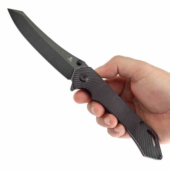 Couteau Tenable Colibri Tech Black & Purple Manche G10 Lame Acier Nitro V Linerlock Clip T1060A3 - Livraison Gratuite
