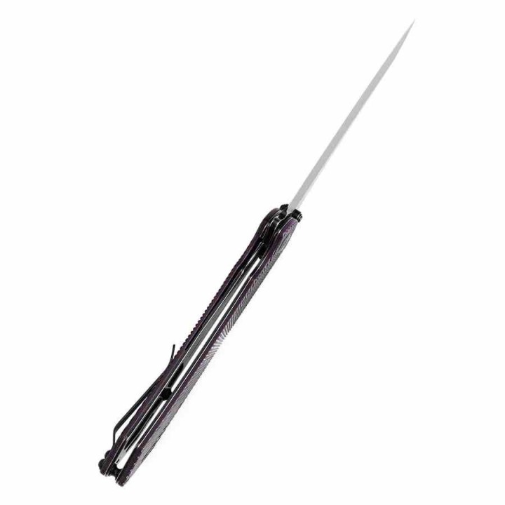 Couteau Tenable Colibri Tech Black & Purple Manche G10 Lame Acier Nitro V Linerlock Clip T1060A3 - Livraison Gratuite