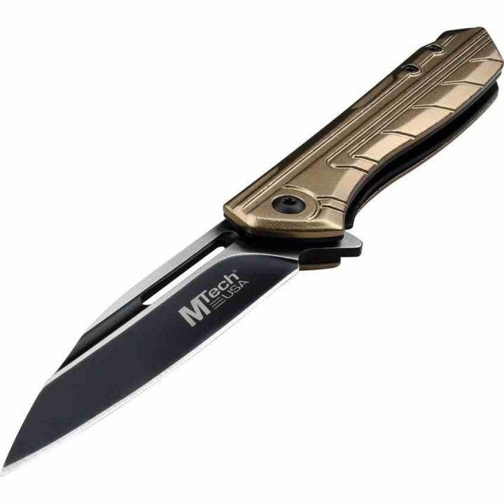 Couteau MTECH USA Linerlock A/O Tan Lame Acier Inox Manche Aluminium Linerlock Clip MTA1204TN - Livraison Gratuite