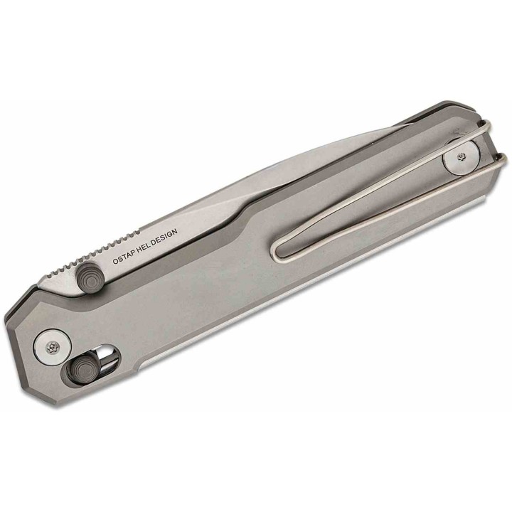 Couteau Real Steel Perix Titane Lame Acier Nitro-V Crossbar Lock Clip RS7121TS - Livraison Gratuite
