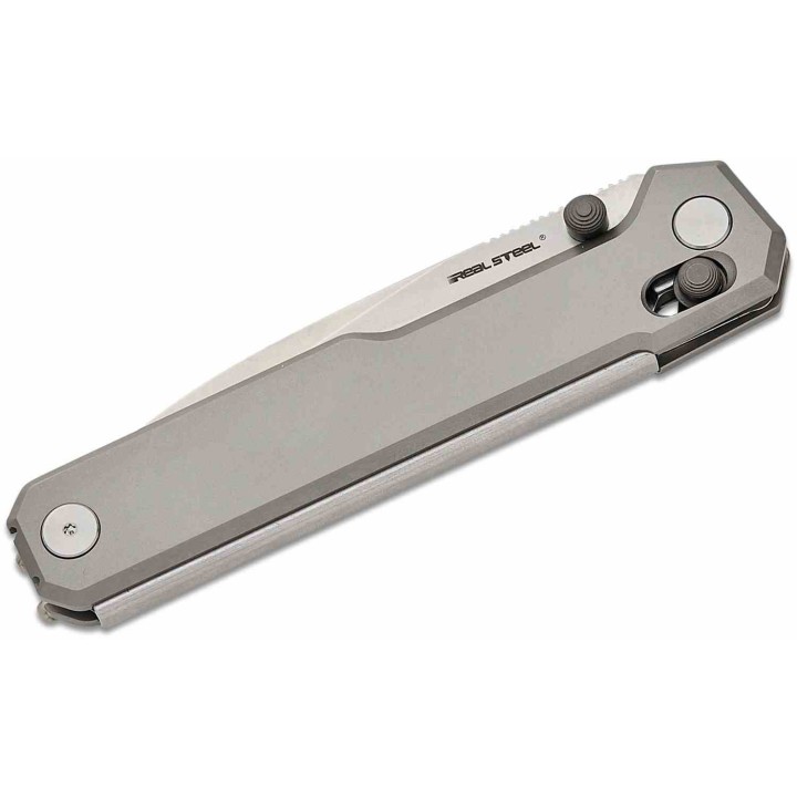 Couteau Real Steel Perix Titane Lame Acier Nitro-V Crossbar Lock Clip RS7121TS - Livraison Gratuite
