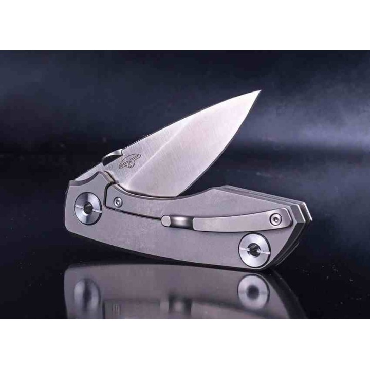 Couteau Real Steel Delta 2600 Titane Lame Acier S35VN Manche Titane Frame Lock Clip RS7101 - Livraison Gratuite
