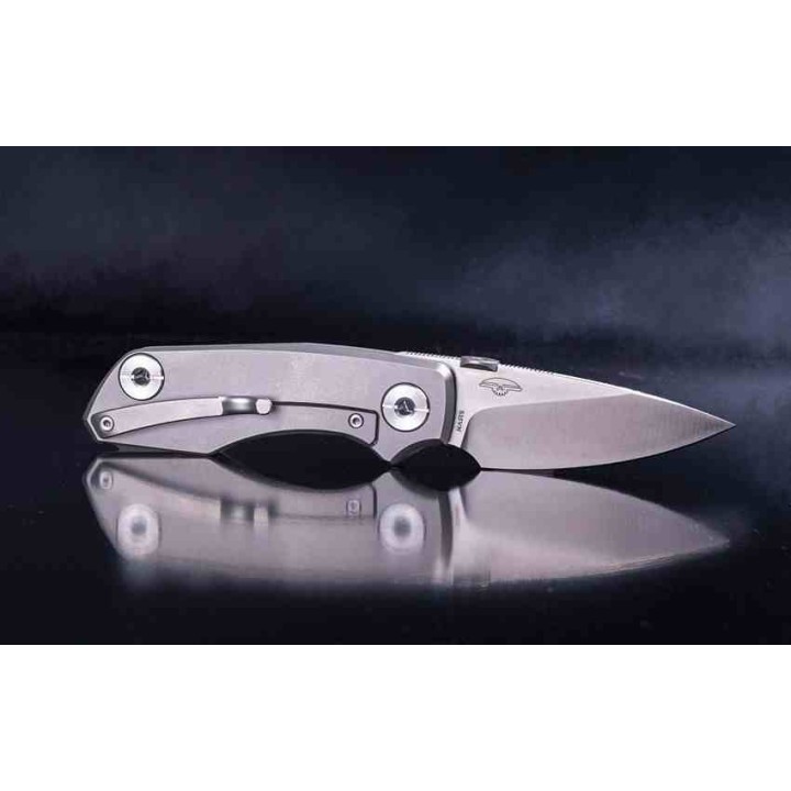 Couteau Real Steel Delta 2600 Titane Lame Acier S35VN Manche Titane Frame Lock Clip RS7101 - Livraison Gratuite