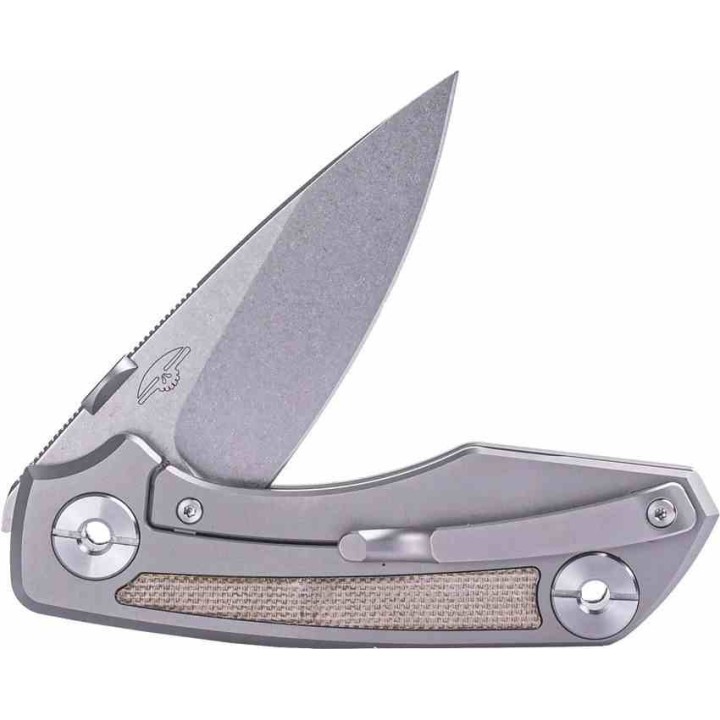 Couteau Real Steel Delta 2600 Titane/Micarta Lame Acier S35VN Manche Titane Frame Lock Clip RS7101G - Livraison Gratuite