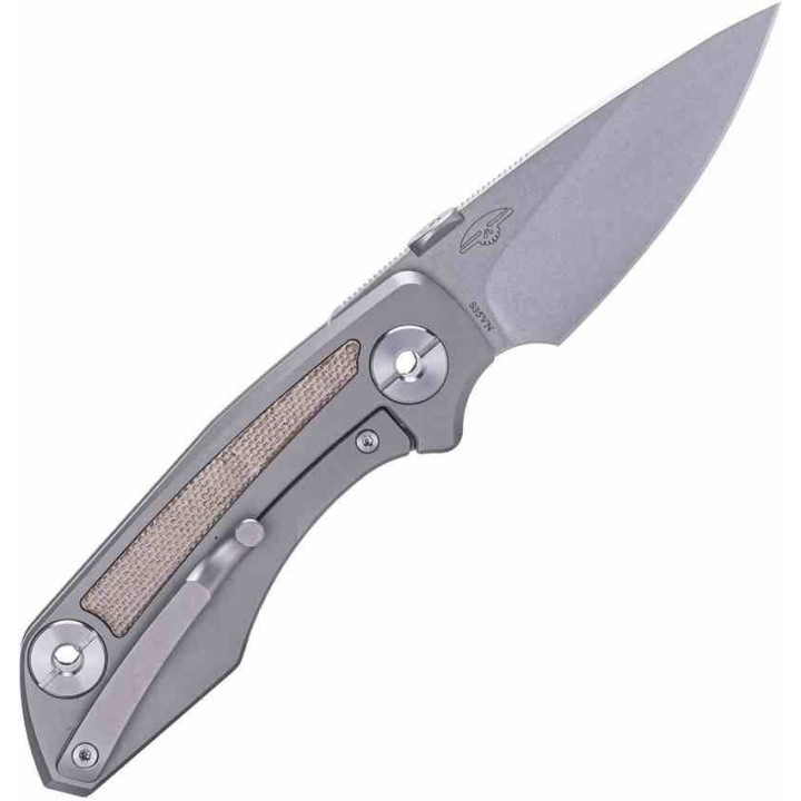 Couteau Real Steel Delta 2600 Titane/Micarta Lame Acier S35VN Manche Titane Frame Lock Clip RS7101G - Livraison Gratuite