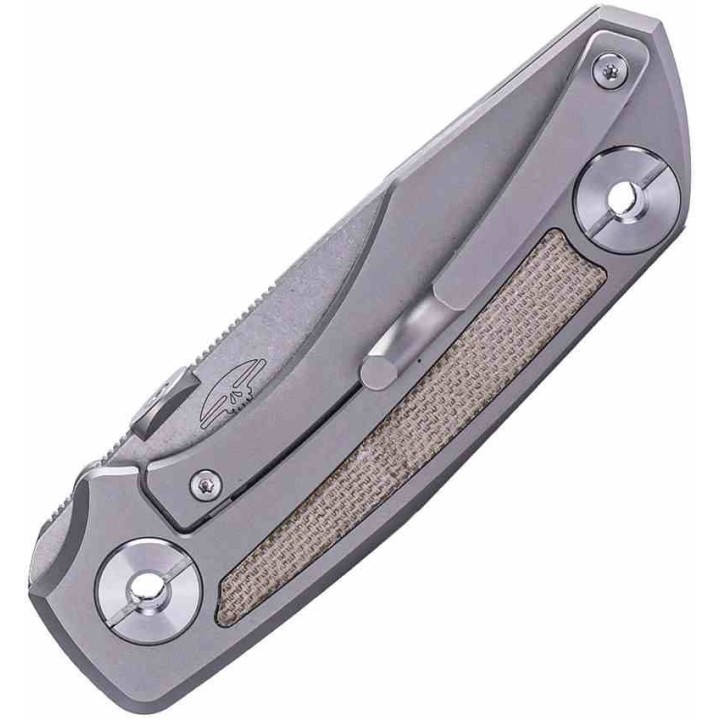 Couteau Real Steel Delta 2600 Titane/Micarta Lame Acier S35VN Manche Titane Frame Lock Clip RS7101G - Livraison Gratuite