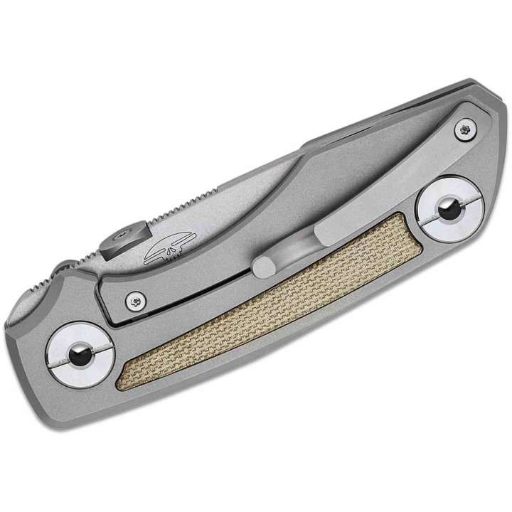 Couteau Real Steel Delta 2600 Titane/Micarta Lame Acier S35VN Manche Titane Frame Lock Clip RS7101G - Livraison Gratuite