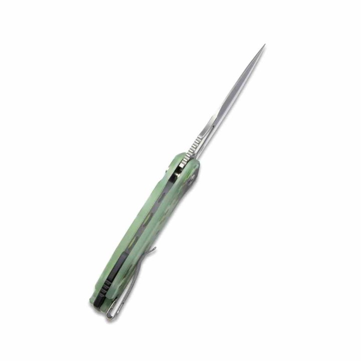 Couteau Kubey RDF Camo Lame Acier AUS-10 Manche G10 IKBS Button Lock Clip KUB316C - Livraison Gratuite