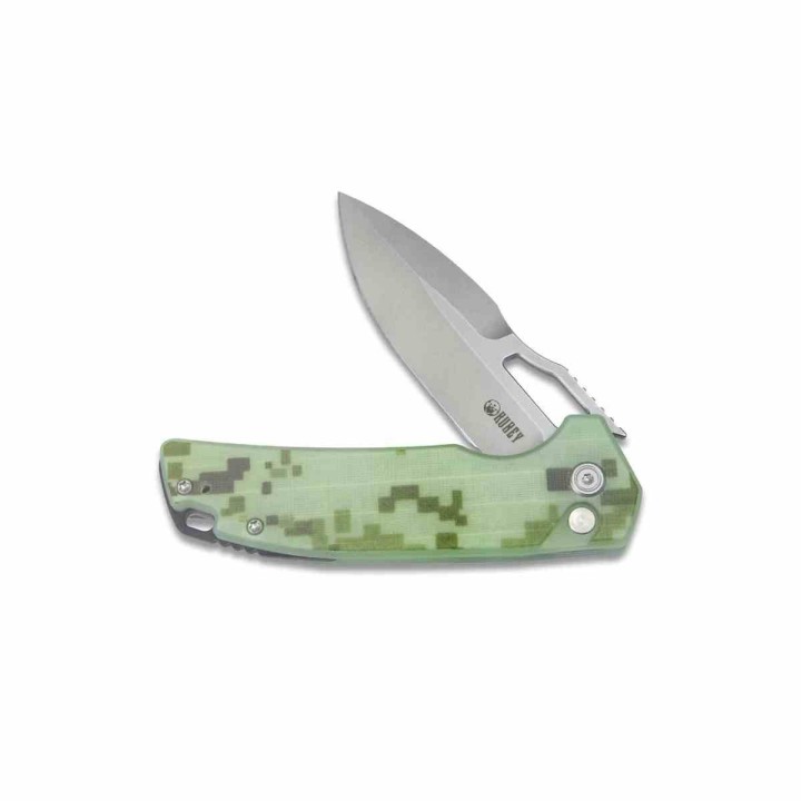 Couteau Kubey RDF Camo Lame Acier AUS-10 Manche G10 IKBS Button Lock Clip KUB316C - Livraison Gratuite