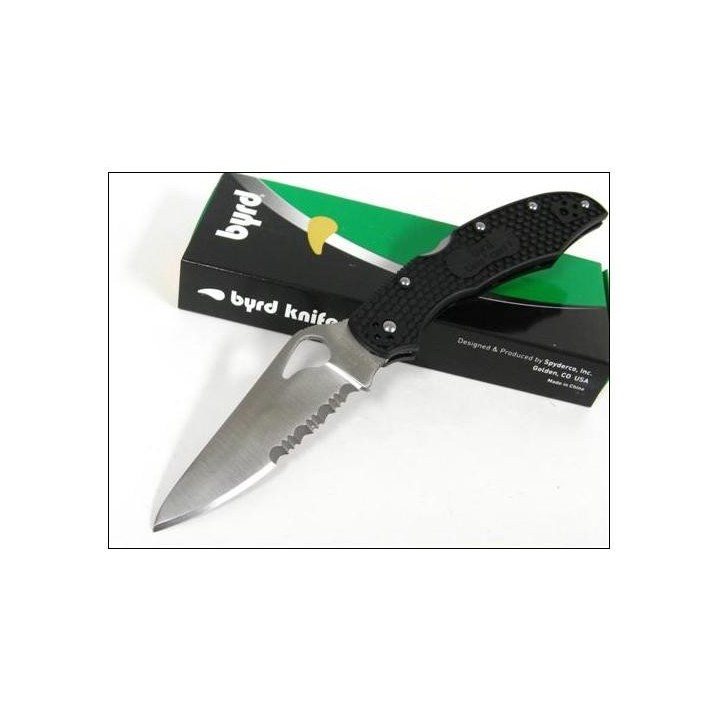 COUTEAU SPYDERCO BYRD CARA CARA 2 SERRATED Knife BY03PSBK2 Acier 8Cr13MoV