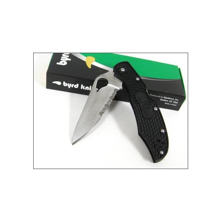 COUTEAU SPYDERCO BYRD CARA CARA 2 SERRATED Knife BY03PSBK2 Acier 8Cr13MoV