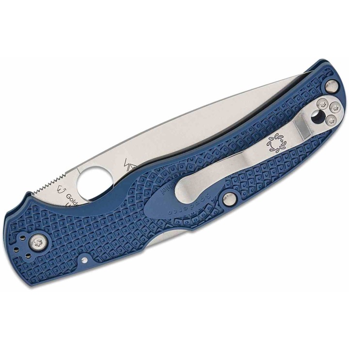 Couteau Spyderco Native Chief Blue Lame Acier CPM-S110V Manche FRN Lockback USA SC244PDBL - Livraison Gratuite