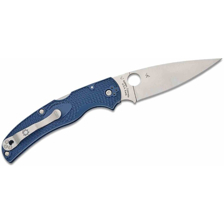 Couteau Spyderco Native Chief Blue Lame Acier CPM-S110V Manche FRN Lockback USA SC244PDBL - Livraison Gratuite