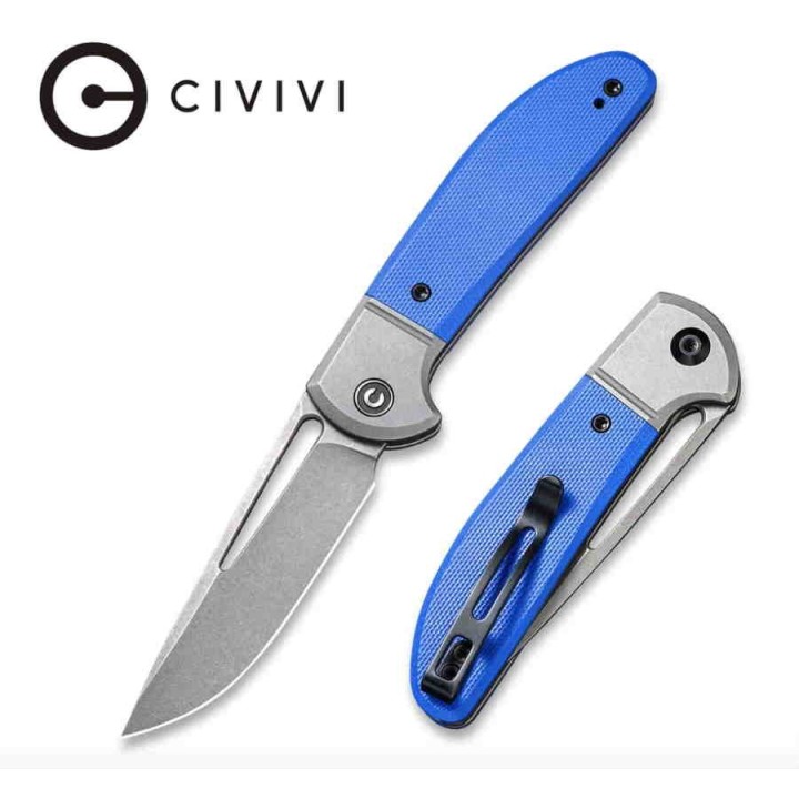 Couteau CIVIVI Trailblazer Blue Lame Acier 14C28N Manche G-10 Slip Joint CIVC2018B - Livraison Gratuite