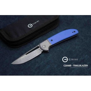 Couteau CIVIVI Trailblazer Blue Lame Acier 14C28N Manche G-10 Slip Joint CIVC2018B - Livraison Gratuite
