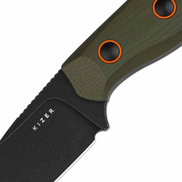 Couteau Kizer Beaver Lame Acier D2 Manche G10 Olive Green Etui Kydex KU1078A1 - Livraison Gratuite