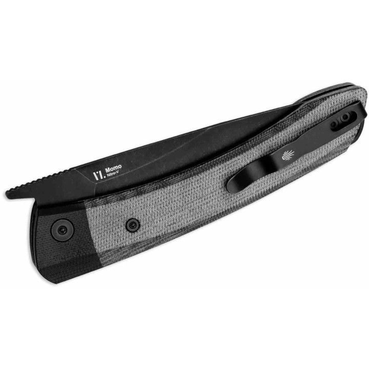 Couteau Kizer Momo Black Manche Micarta Lame Acier Nitro-V BLK Liner Lock Clip IKBS KIV4663A1 - Livraison Gratuite