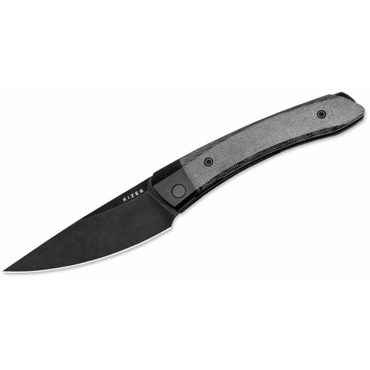 Couteau Kizer Momo Black Manche Micarta Lame Acier Nitro-V BLK Liner Lock Clip IKBS KIV4663A1 - Livraison Gratuite