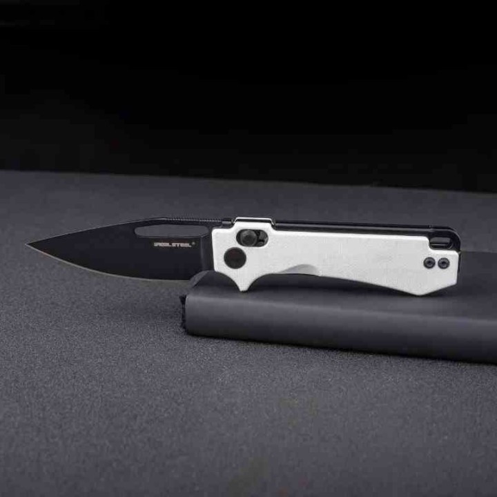 Couteau Real Steel Vis White Lame Acier 12C27N Manche G10 Crossbar Lock IKBS RS8051WB - Livraison Gratuite