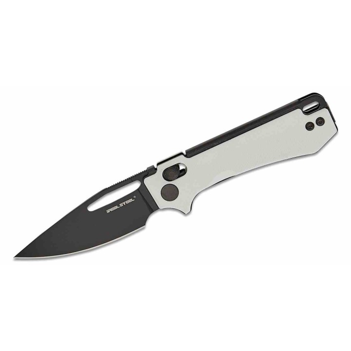 Couteau Real Steel Vis White Lame Acier 12C27N Manche G10 Crossbar Lock IKBS RS8051WB - Livraison Gratuite