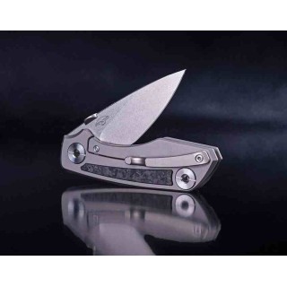 Couteau Real Steel Delta 2600 Manche Titane/FCarbone Lame Acier CPM S35VN Frame Lock RS7101CF - Livraison Gratuite