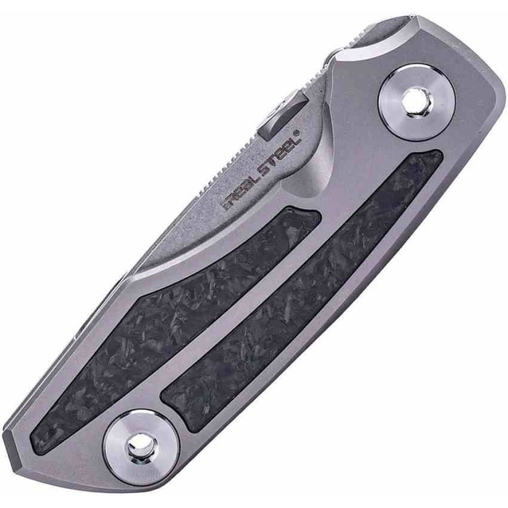 Couteau Real Steel Delta 2600 Manche Titane/FCarbone Lame Acier CPM S35VN Frame Lock RS7101CF - Livraison Gratuite