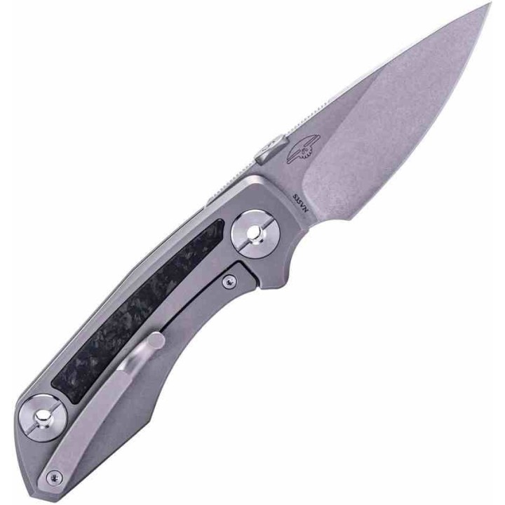 Couteau Real Steel Delta 2600 Manche Titane/FCarbone Lame Acier CPM S35VN Frame Lock RS7101CF - Livraison Gratuite