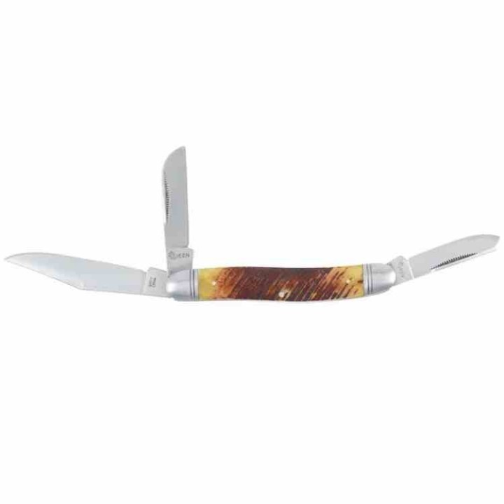 Couteau Queen Cutlery Stockman 3 Lames Acier Inox Manche Os QN014 Slip joint - Livraison Gratuite