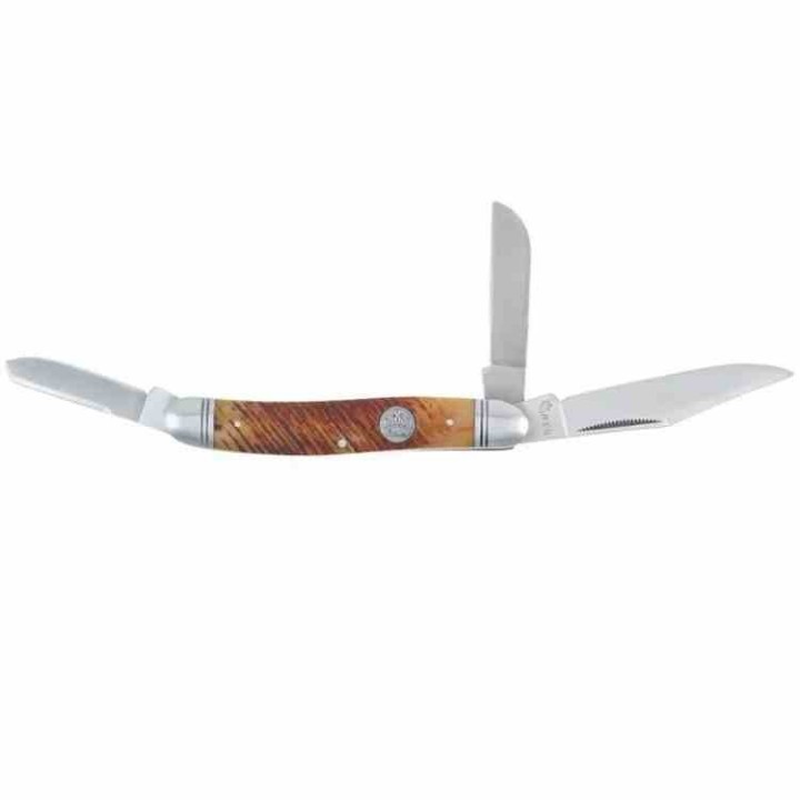 Couteau Queen Cutlery Stockman 3 Lames Acier Inox Manche Os QN014 Slip joint - Livraison Gratuite