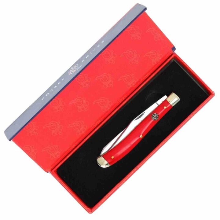 Couteau Queen Cutlery Slim Trapper 2 Lames Acier Inox Manche Red ABS QN30R - Livraison Gratuite