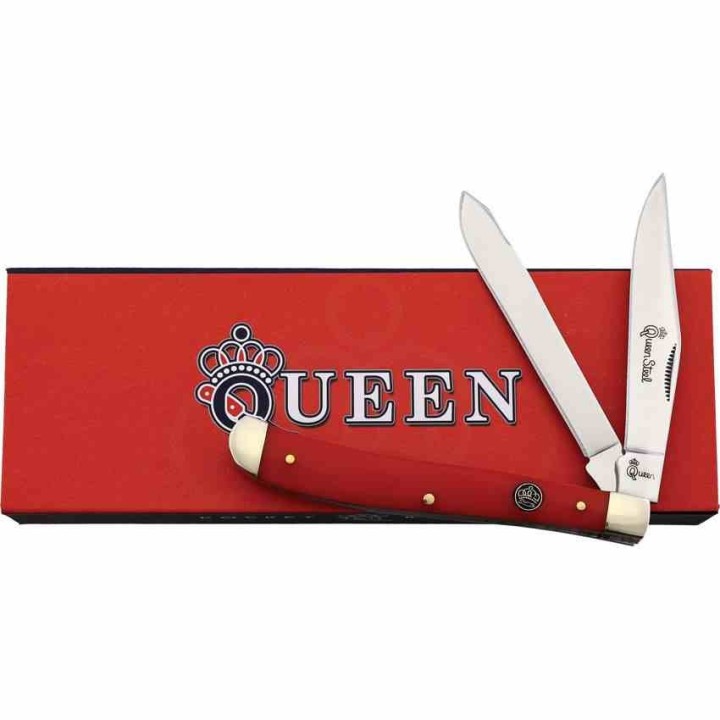Couteau Queen Cutlery Slim Trapper 2 Lames Acier Inox Manche Red ABS QN30R - Livraison Gratuite