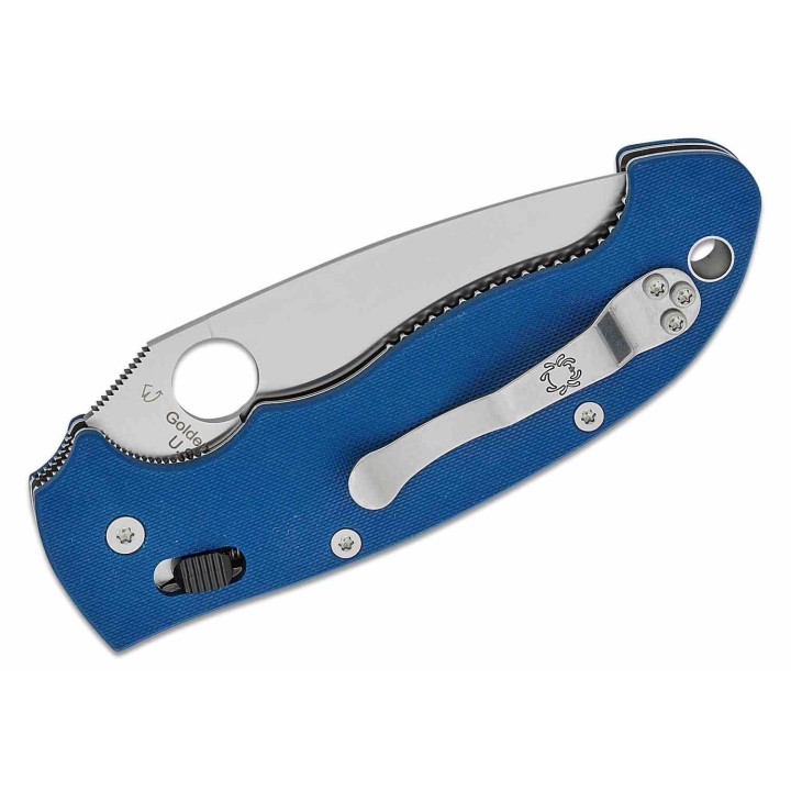 Couteau Spyderco Manix 2 XL Lame Acier CPM SPY27 Manche G10 Bleu Ball Bearing USA SC95GPCBL2 - Livraison Gratuite