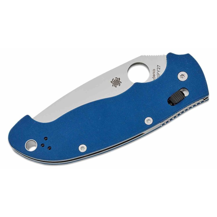 Couteau Spyderco Manix 2 XL Lame Acier CPM SPY27 Manche G10 Bleu Ball Bearing USA SC95GPCBL2 - Livraison Gratuite